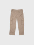 Gabardine Cargo Wide Leg Pants