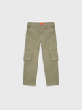 Gabardine Cargo Wide Leg Pants