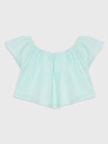 Short Sleeve Cropped Blouse With Headband
