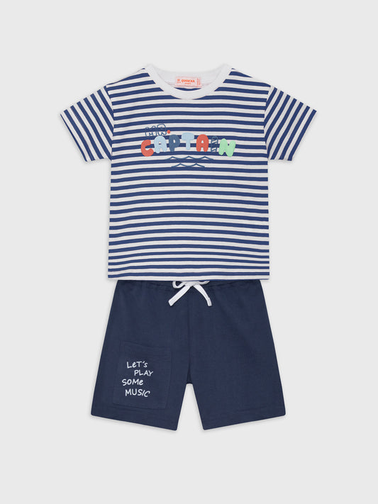 Striped T-Shirt and Shorts Set