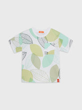 Short Sleeve Leaves Printed T-Shirt