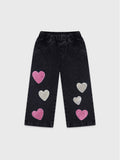 Heart-Embroidered Denim Jeans