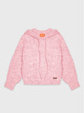 Cropped Cozy Knit Pullover Hoodie