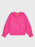 Cropped Cozy Knit Pullover Hoodie