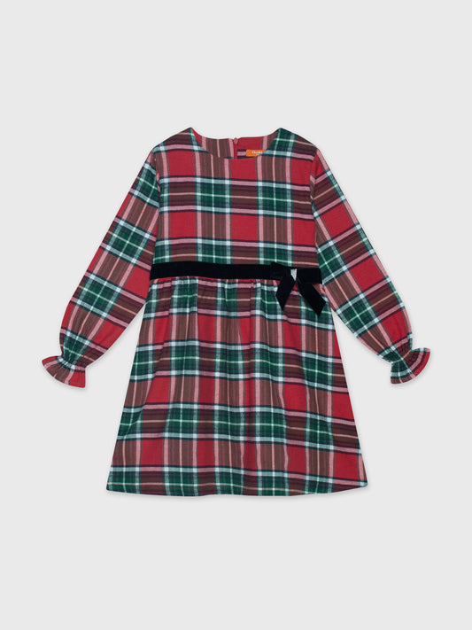 Long Sleeved Checkered Dress