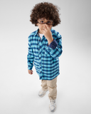 Long Sleeved Fur-lined Checkered Shirt