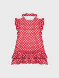 Sleeveless Polka Dot Ruffle Dress With Headband