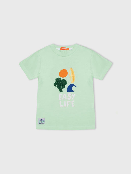 Short Sleeve Printed "Easy Life" T-Shirt