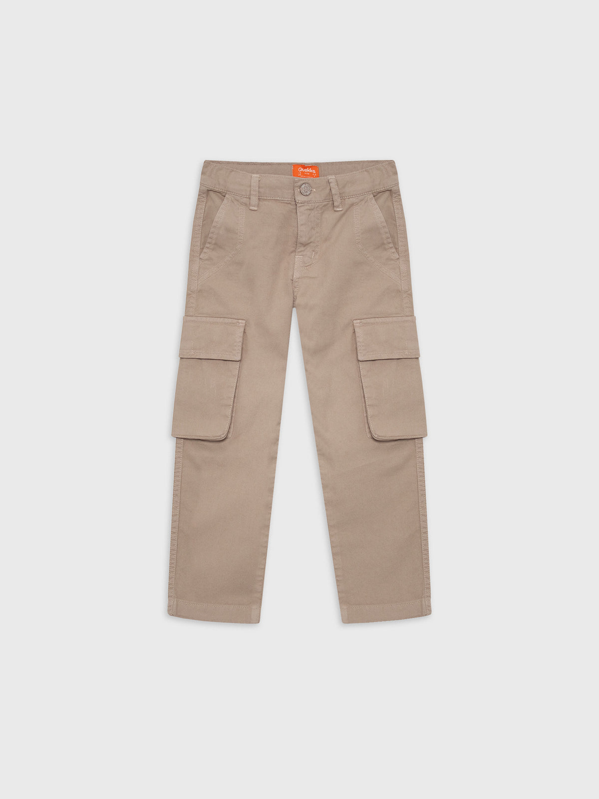 Gabardine Cargo Wide Leg Pants