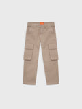 Gabardine Cargo Wide Leg Pants