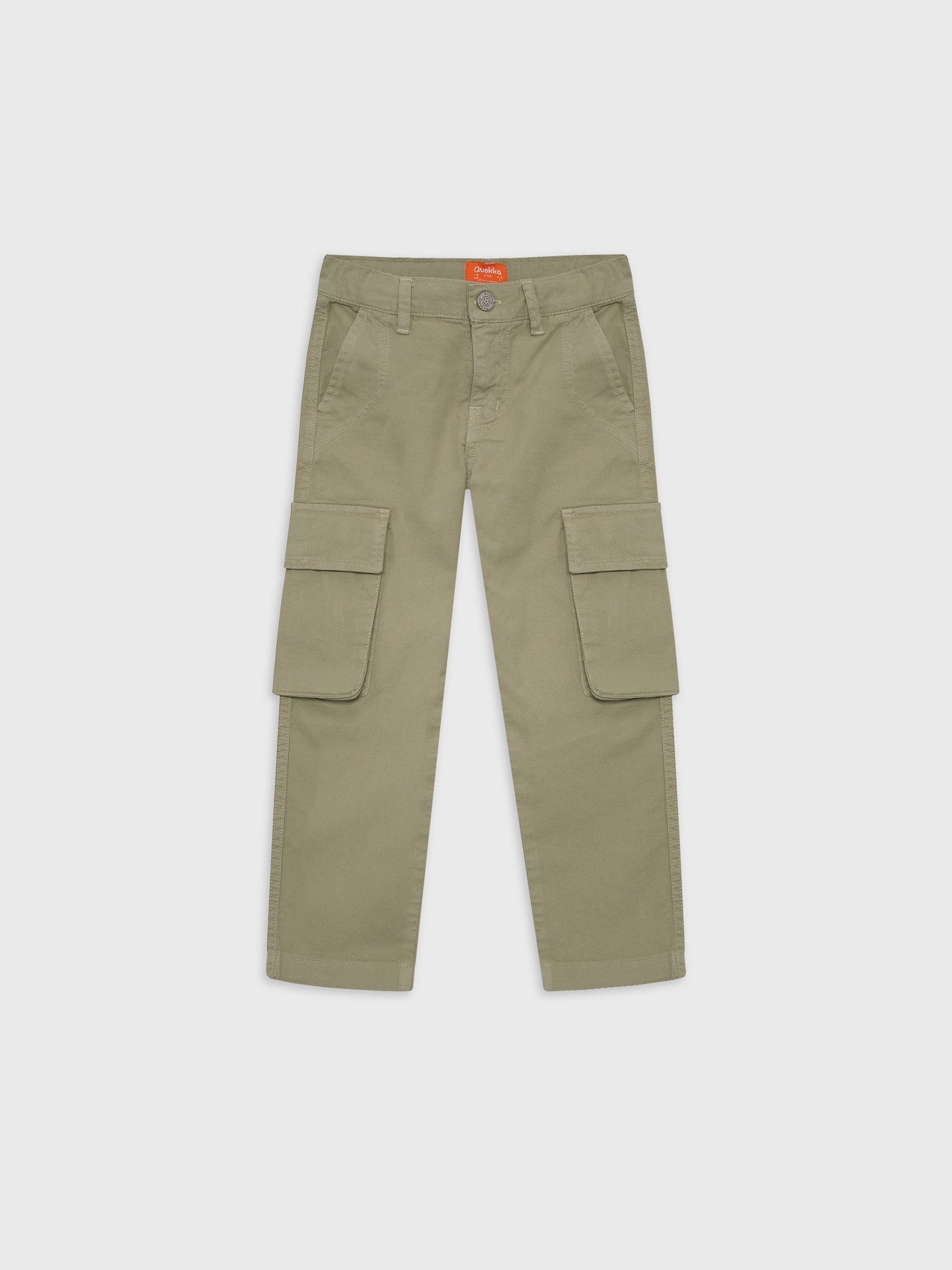 Gabardine Cargo Wide Leg Pants