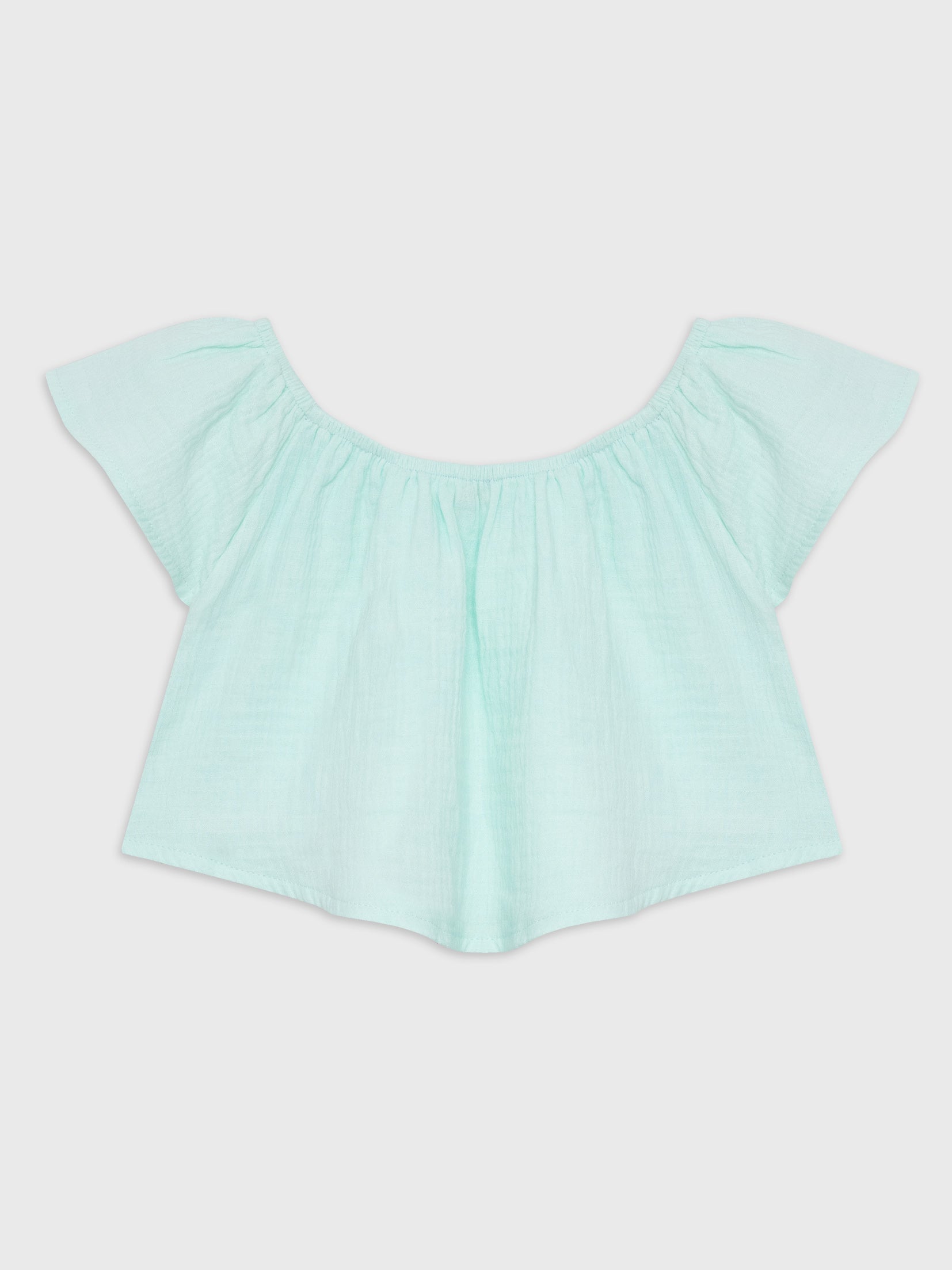 Short Sleeve Cropped Blouse With Headband