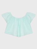 Short Sleeve Cropped Blouse With Headband