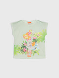 Sleeveless Colorful Graphic Print Blouse