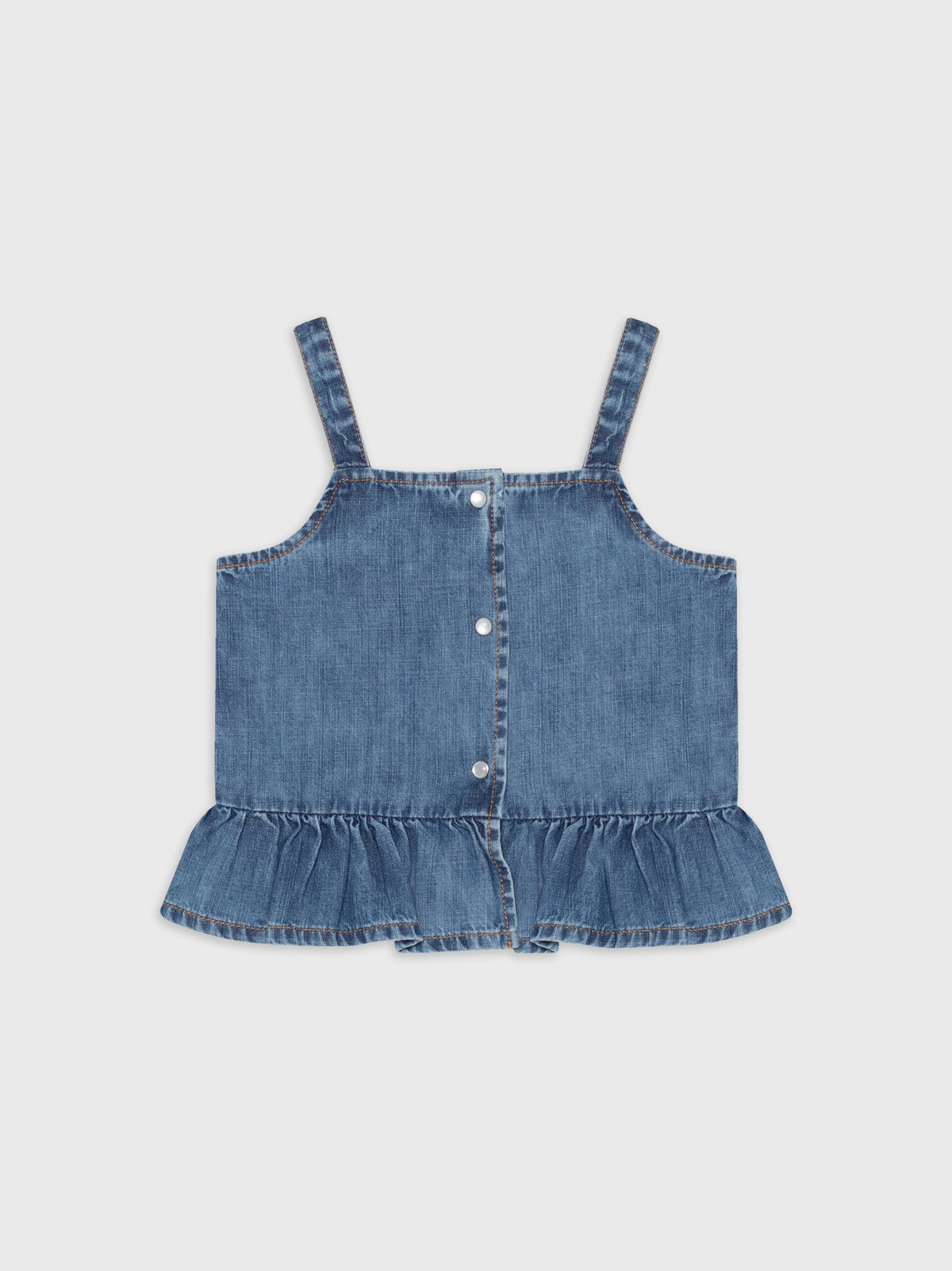 Denim Sleeveless Cropped Blouse