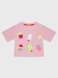 Short Sleeve Ice Cream Cropped  Blouse