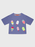Short Sleeve Ice Cream Cropped  Blouse