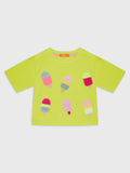 Short Sleeve Ice Cream Cropped  Blouse