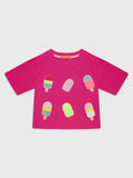 Short Sleeve Ice Cream Cropped  Blouse