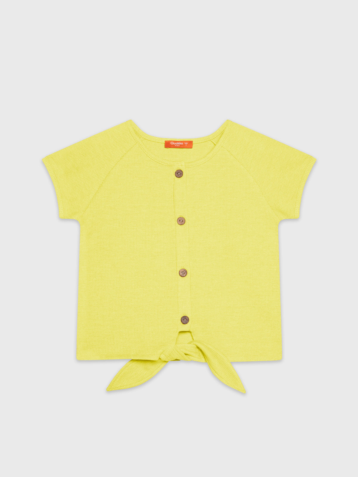 Short Sleeve Cropped Tie-Up Blouse