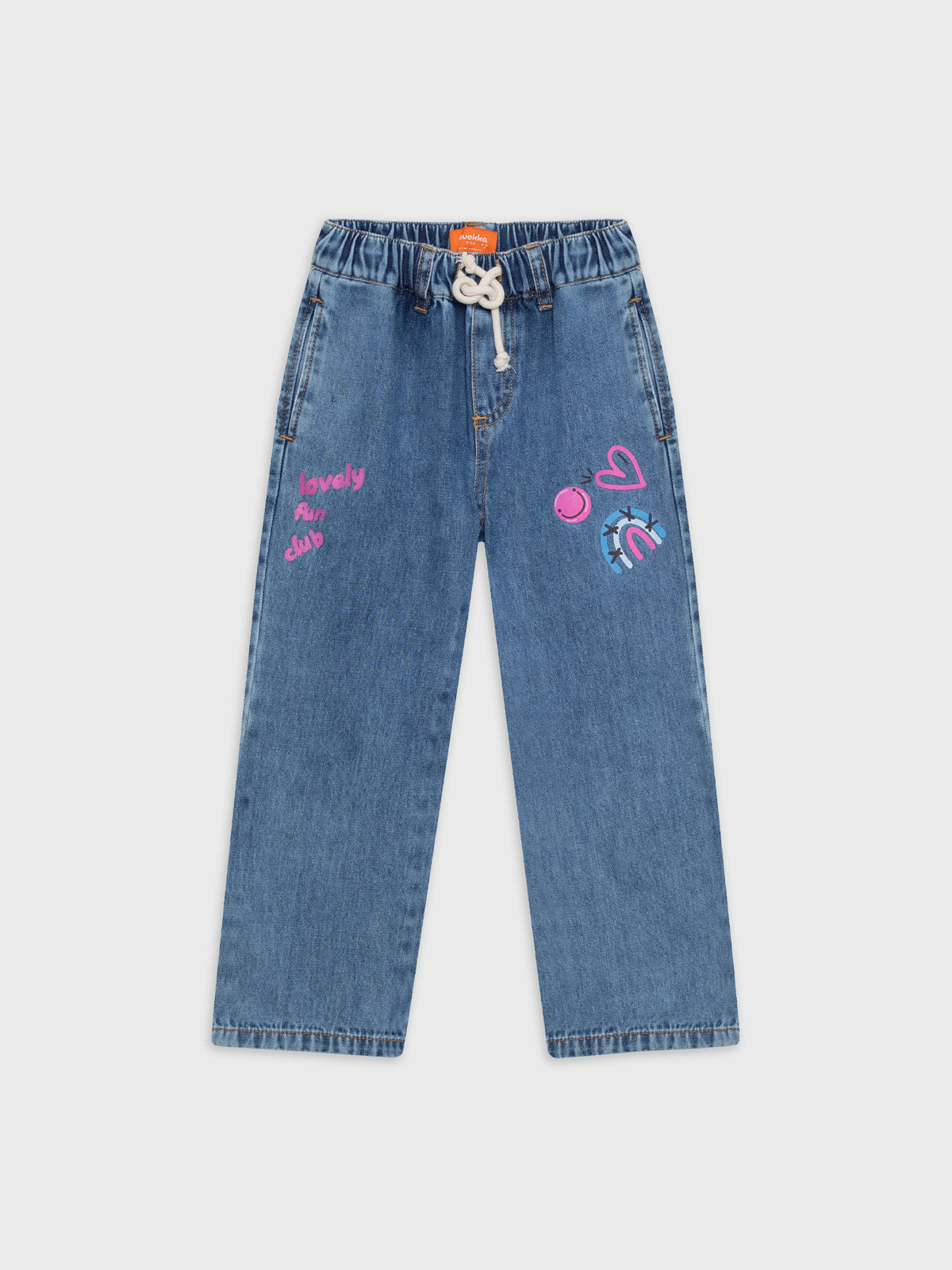 Denim Printed Pants