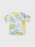 Short Sleeve Leaves Printed T-Shirt