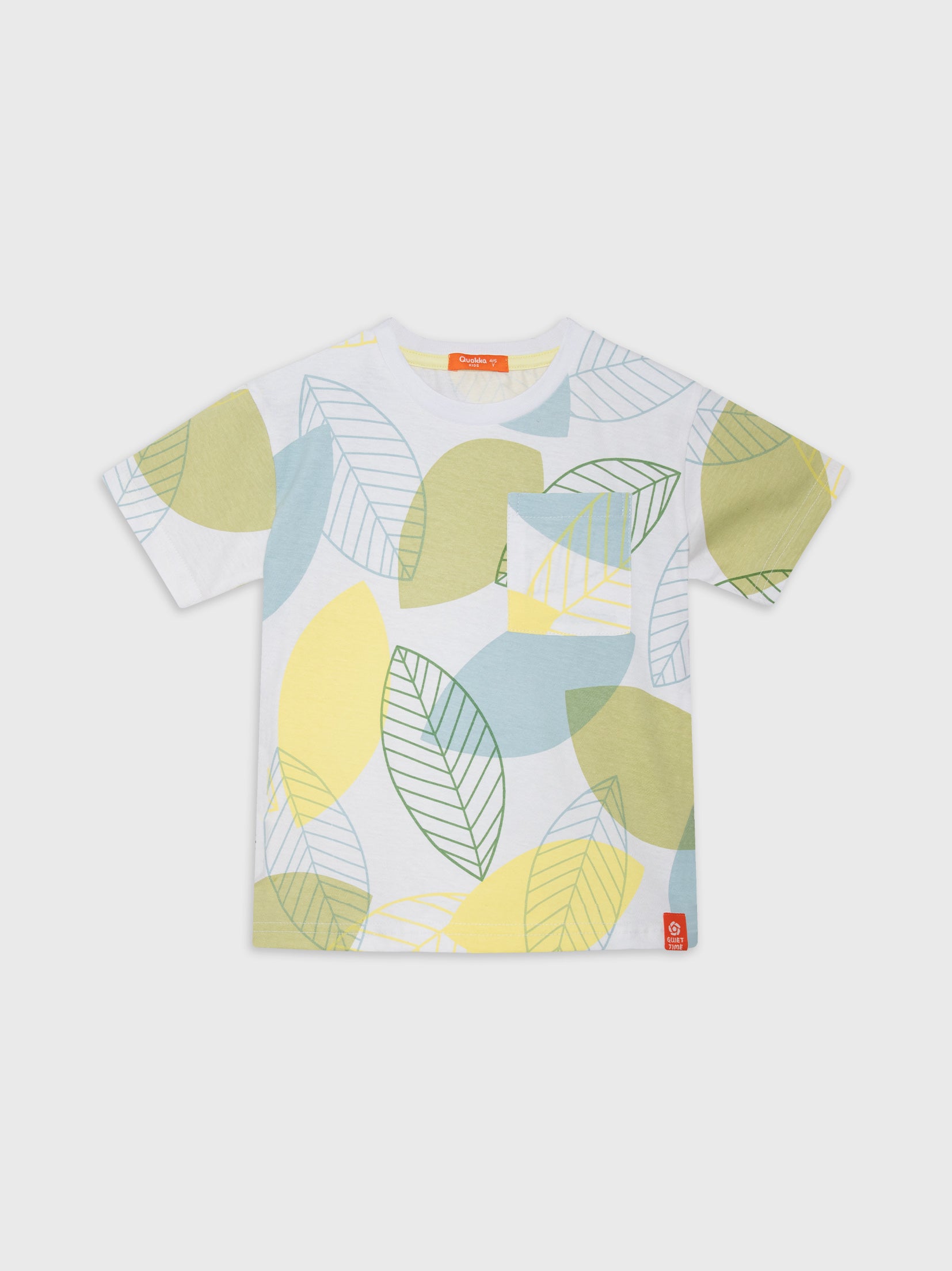 Short Sleeve Leaves Printed T-Shirt