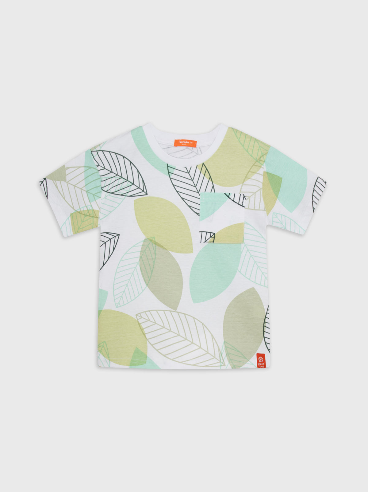 Short Sleeve Leaves Printed T-Shirt