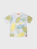 Short Sleeve Leaves Printed T-Shirt