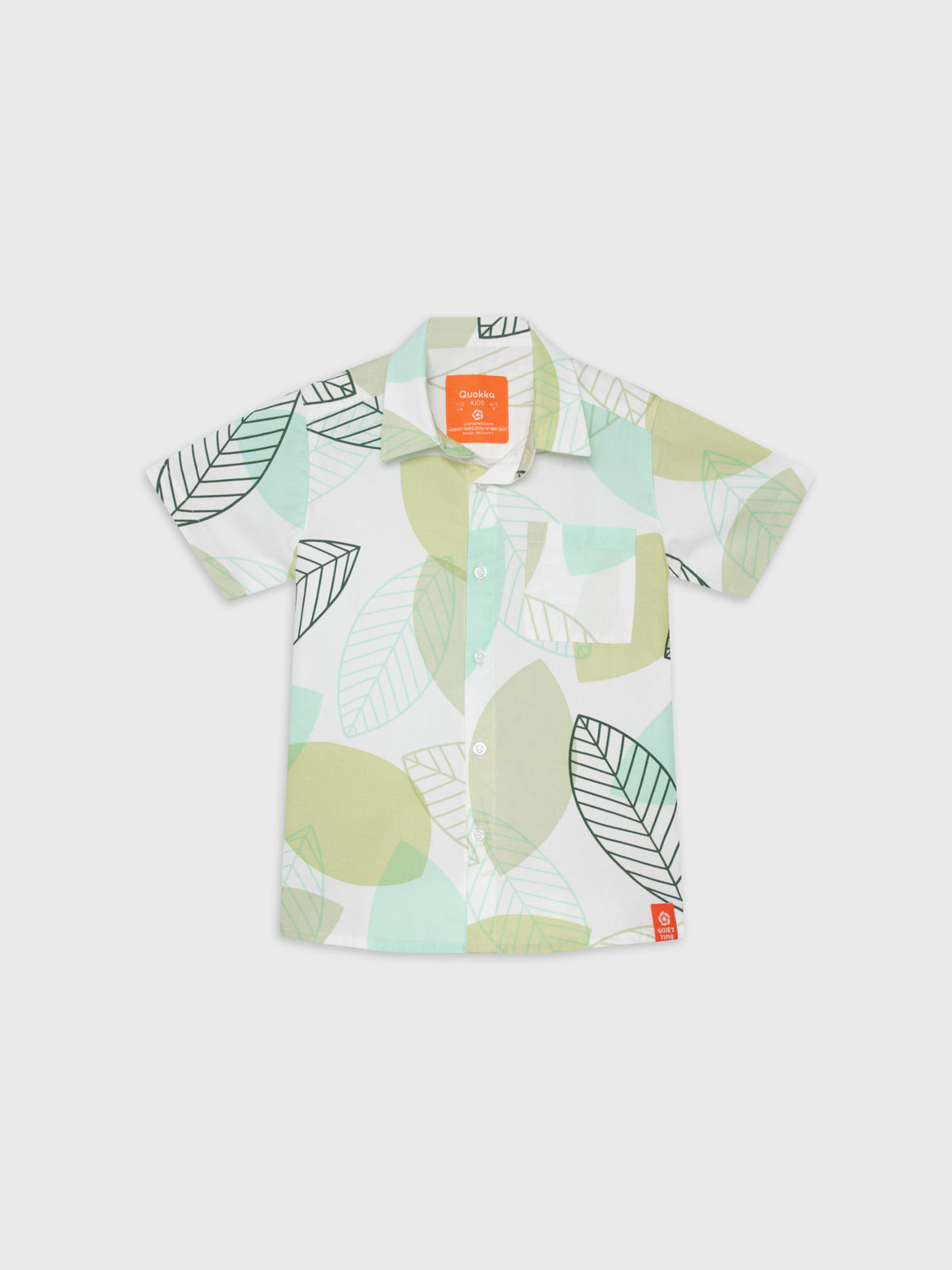 Short Sleeve Leaves Printed Shirt