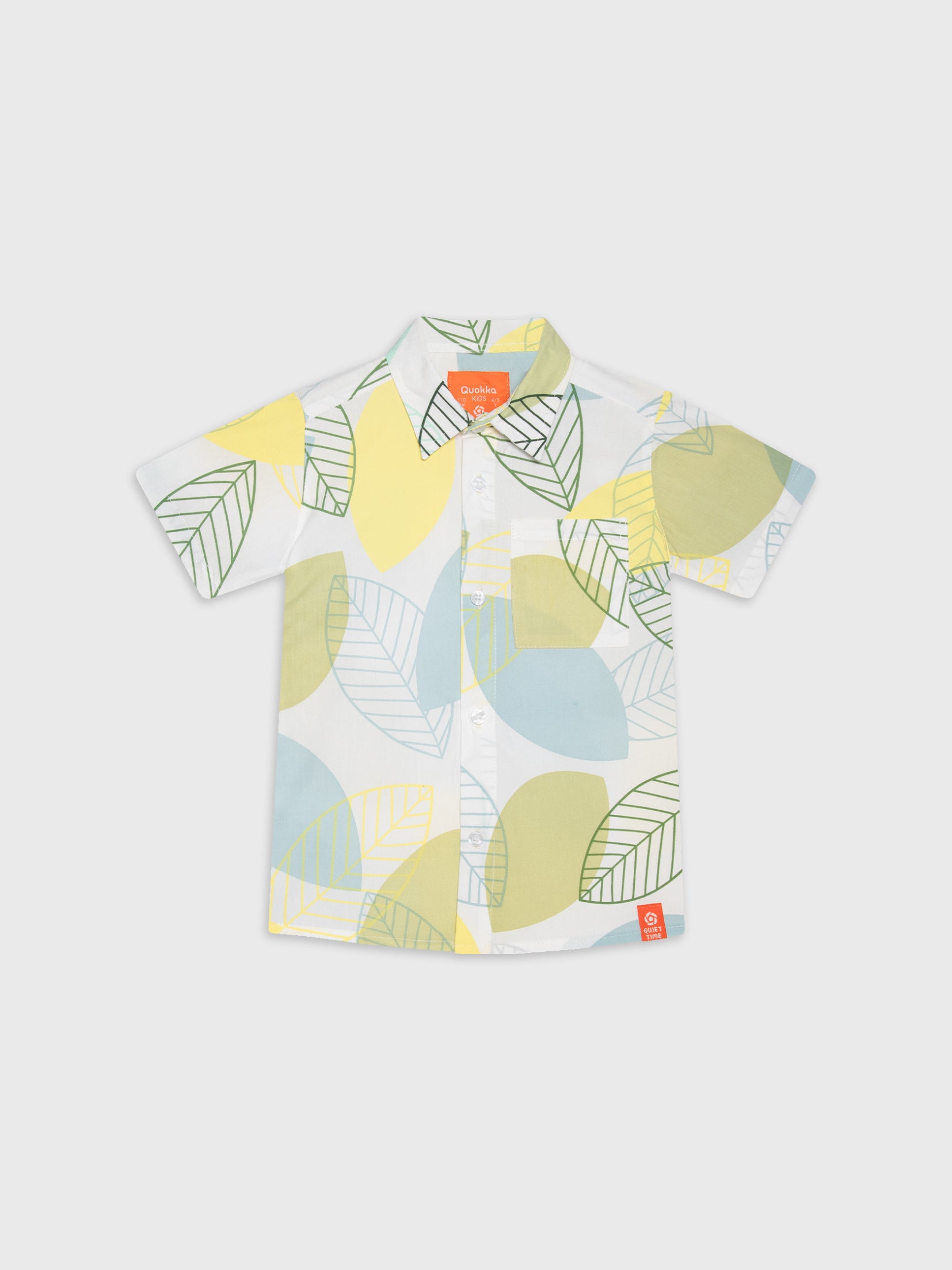 Short Sleeve Leaves Printed Shirt