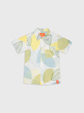 Short Sleeve Leaves Printed Shirt