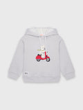 Long Sleeved Dog Embroidered Hoodie
