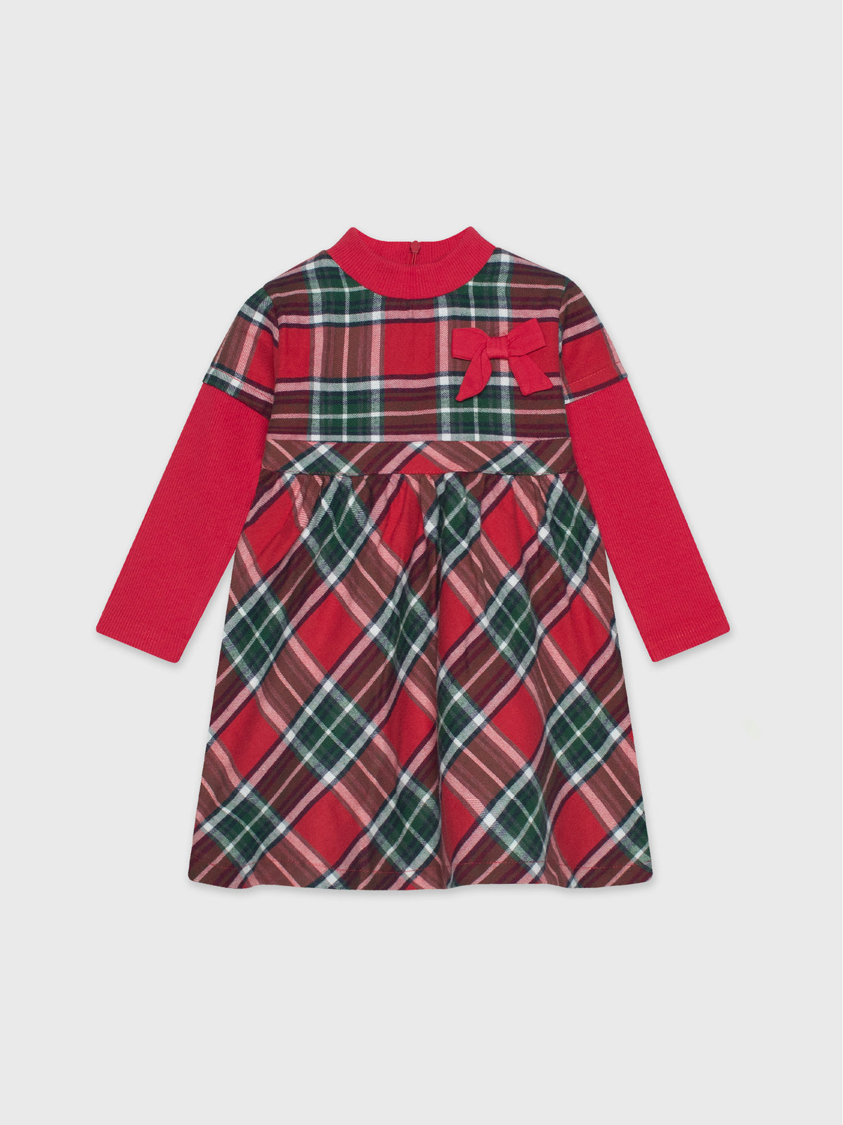 Long Sleeved Checkered Dress