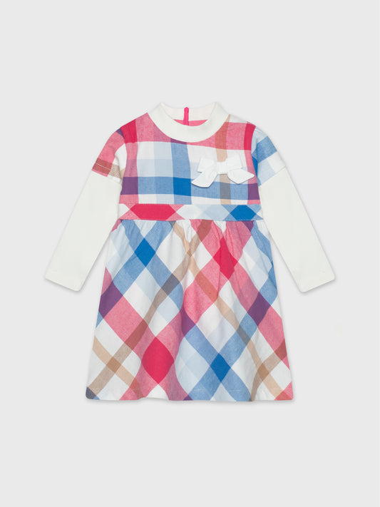 Long Sleeved Checkered Dress