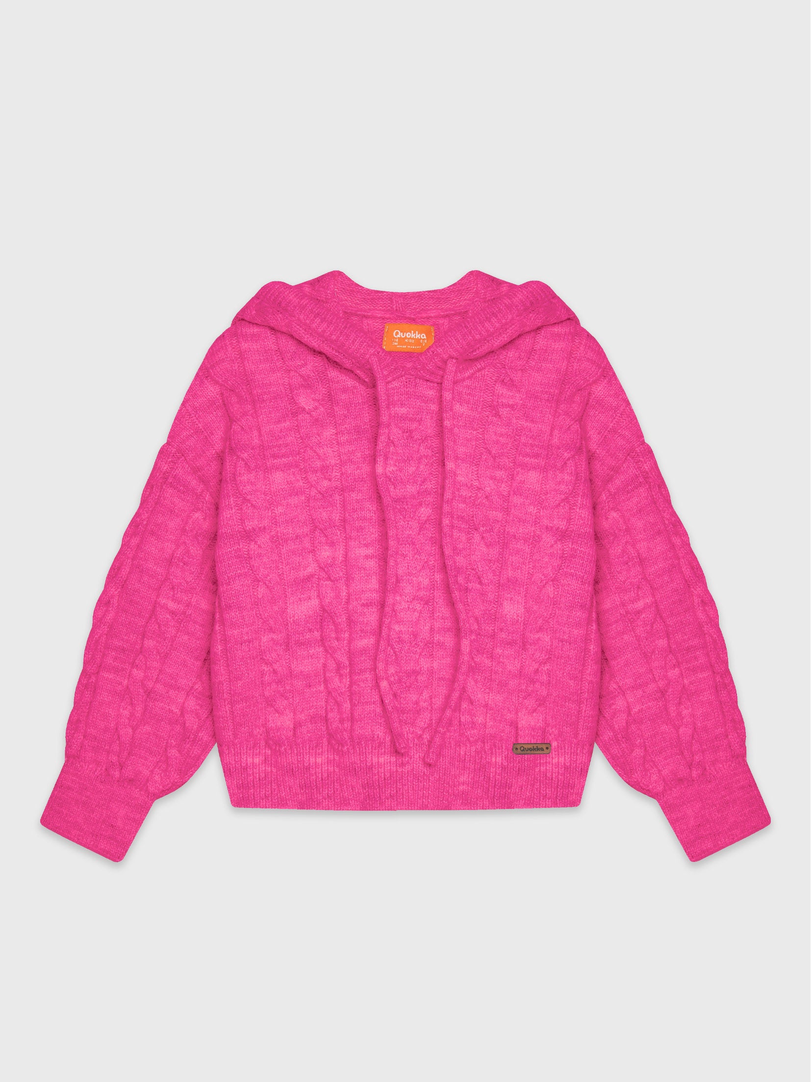 Cropped Cozy Knit Pullover Hoodie