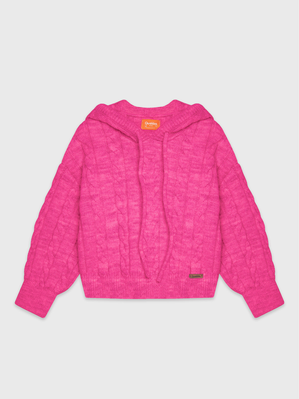 Cropped Cozy Knit Pullover Hoodie