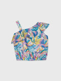Sleeveless Cute Floral Printed Blouse