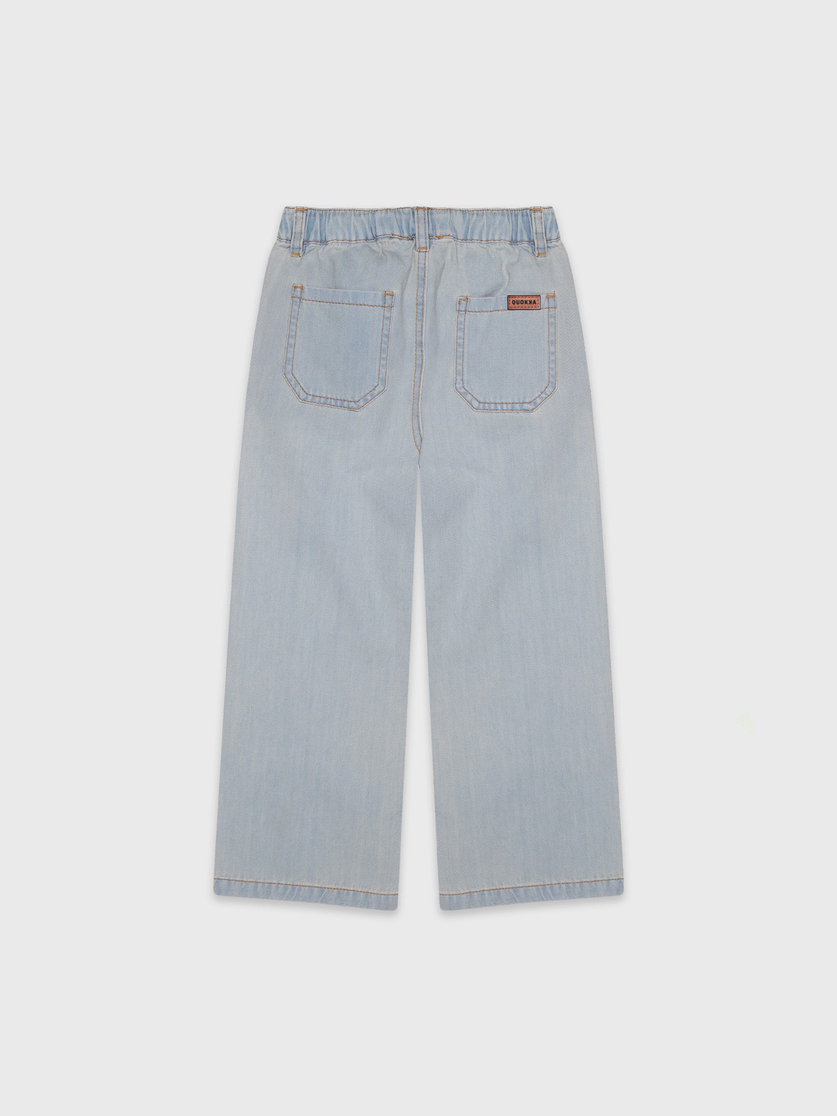 Denim Pants With Butterfly Embellished