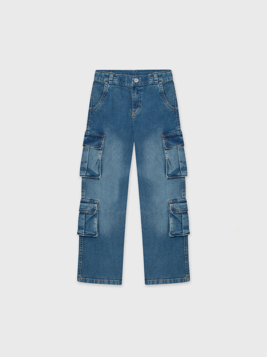 Denim Cargo Pants
